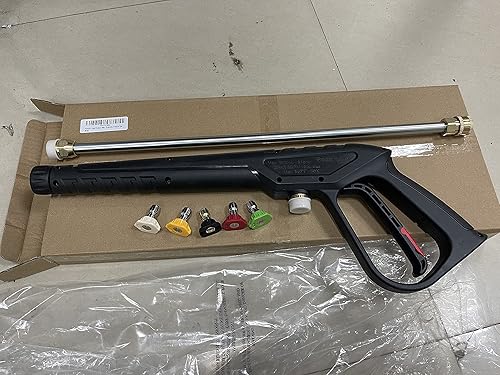 Miniatura 9 de FGDCHNJ Pistola de lavado a presión con varita de extensión de repuesto, pistola de lavado de autos con rosca M22-0.551 in, 5 puntas de boquilla, 40