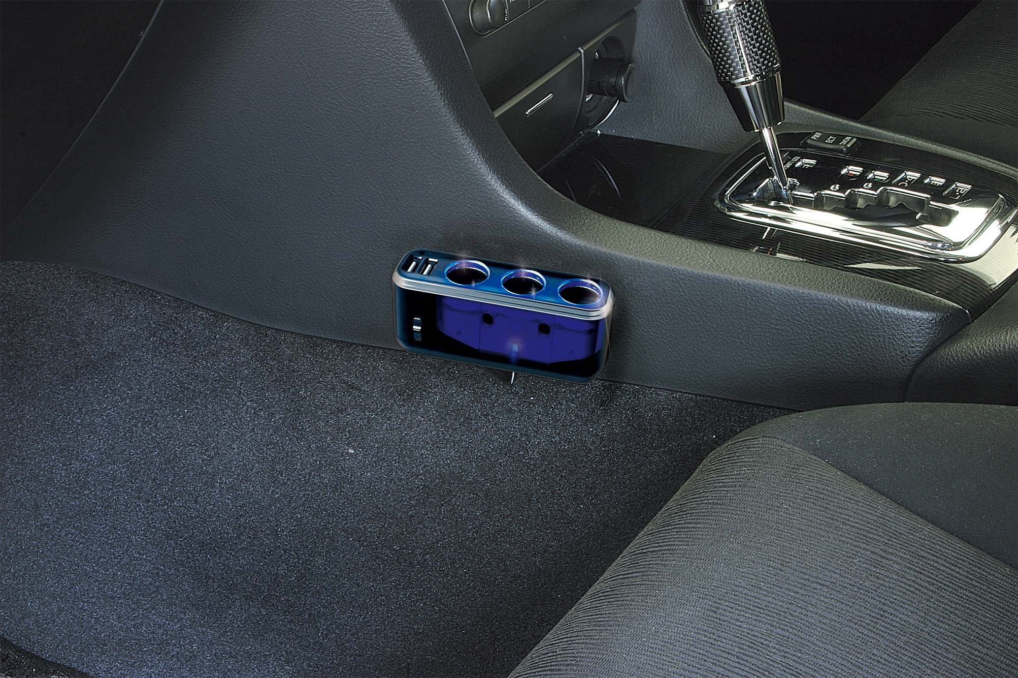 Amazon | ナポレックス(Napolex) Fizz 車用シガーソケット3連 USB端子2