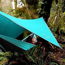 Wise Owl Outfitters Hammock Rain Fly - Waterproof Camping Tarp Cover with Tent Stakes & Carry Bag, Ultralight Shelter for Backpacking & Outdoor Shade