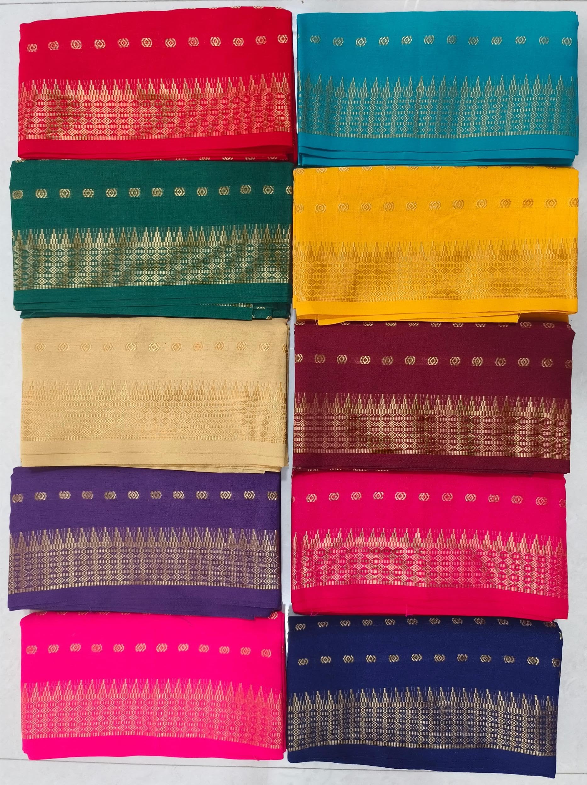 Unstitched Printed Blouse Piece 0.90 Meters Each, Assorted Multicolour (Pack of 10 Pieces)-image-37