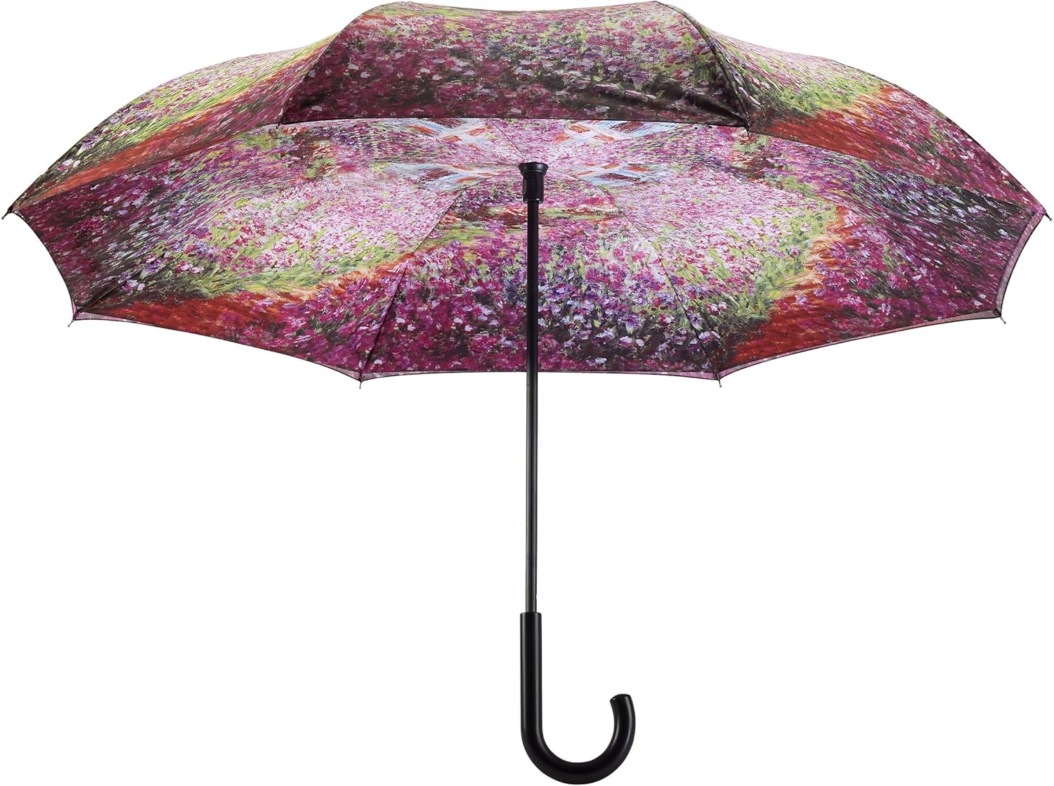 Galleria's Reverse Close Umbrella, Monet Garden with art on both sides.