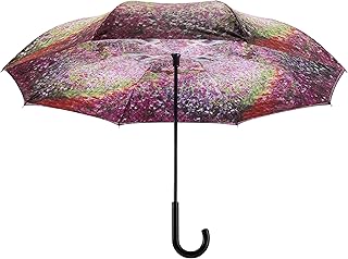 Galleria's Reverse Close Umbrella, Monet Garden with art on both sides.
