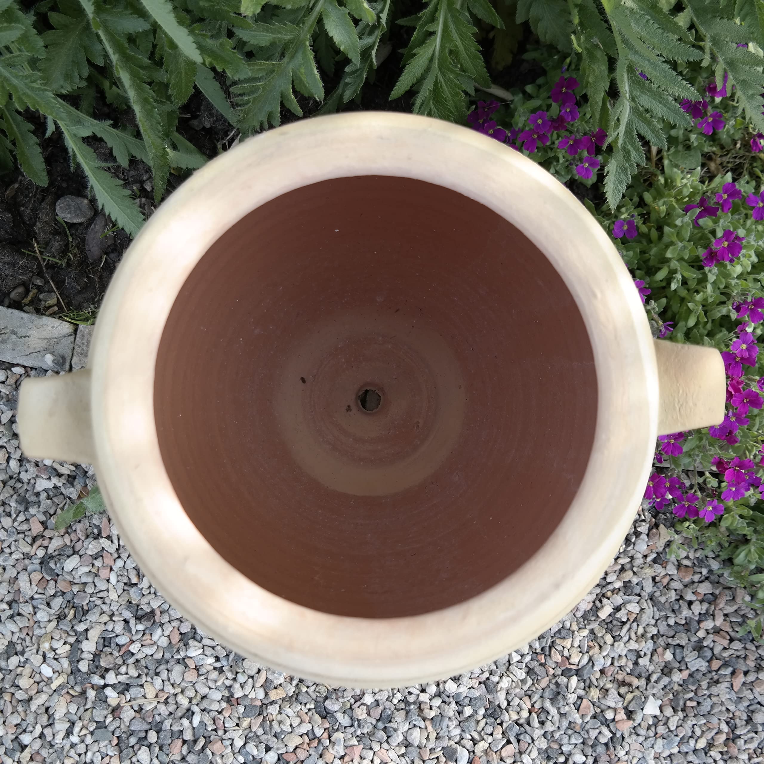 Palatina Werkstatt Griechische Amphore „Cassia“ 50 cm – Handgefertigte Terracotta Amphore frostfest & winterhart –Unikat aus gebranntem Ton für Garten, Terrasse & Balkon – Pflanzkübel & Dekovase