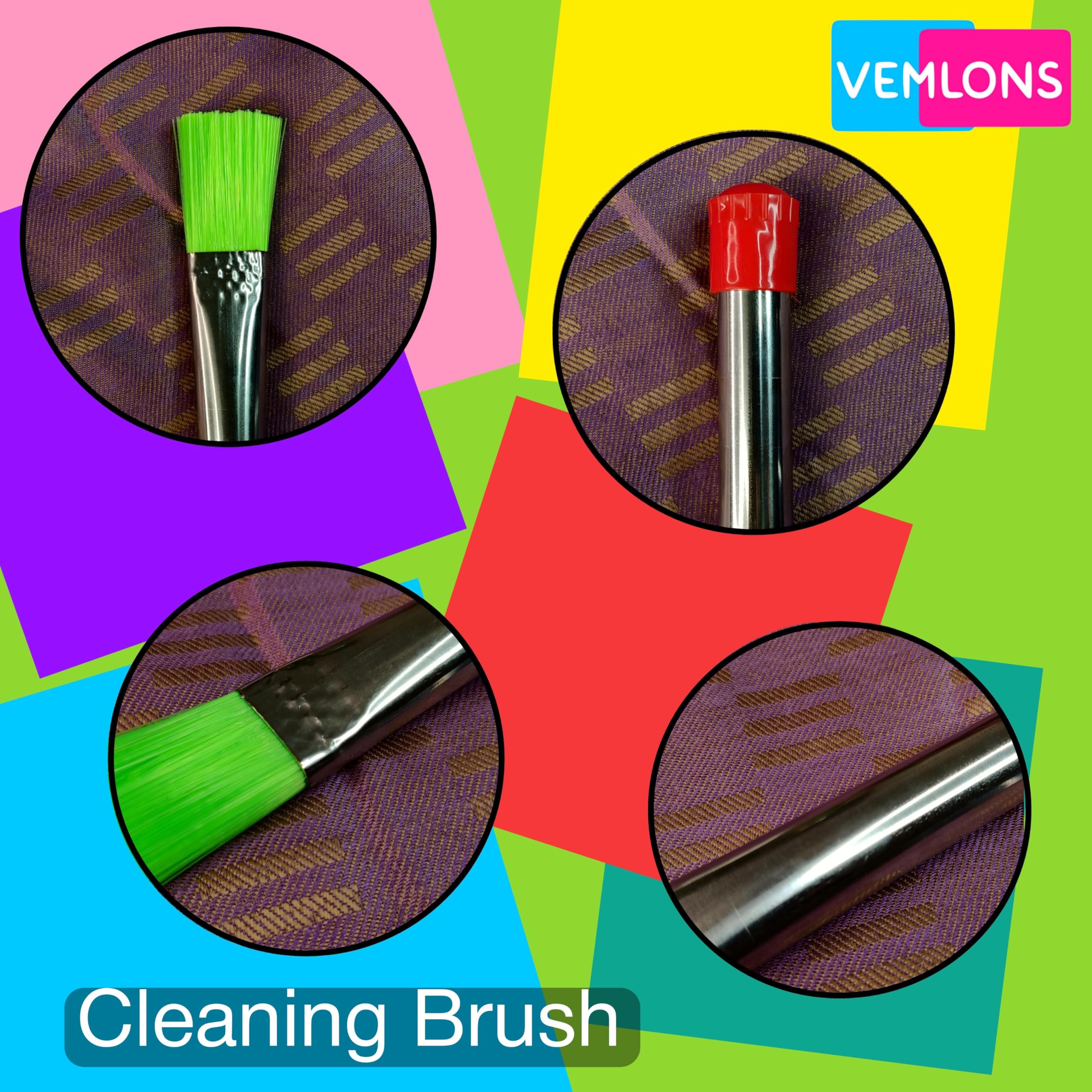 Vemlons Dust Cleaning Brush for Deep Cleansteel bodyperfect sizeEasy to use dust Cleaning Brush for Computer/Flour Mill/Window,Frame,Keyboard with mini Dustpan, 2