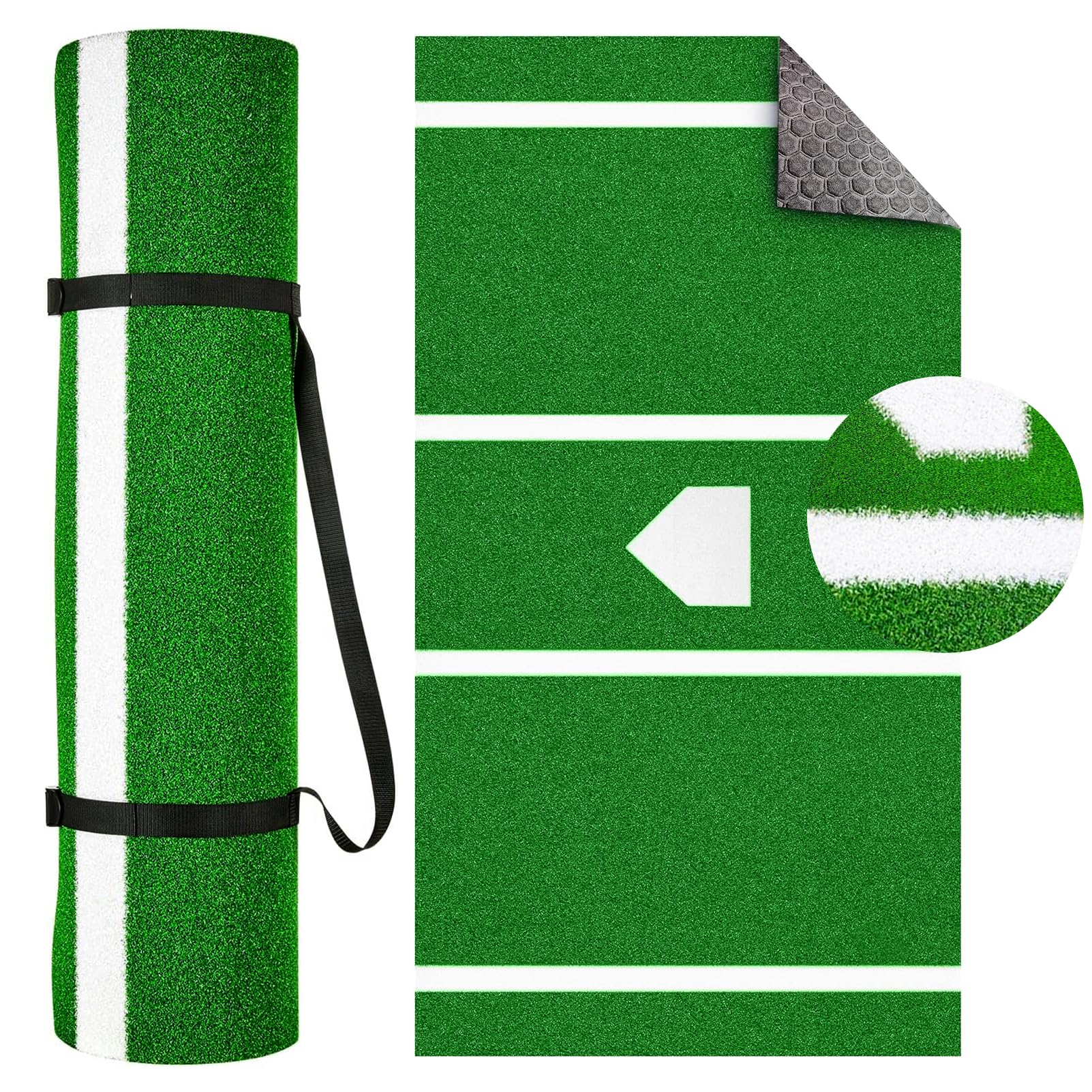 Photo 1 of ** FACTORY SEALED *** honeypet Baseball Hitting Mat with Antislip Rubber Backing, 12' x 5' Home Plate Batters Box Turf Mat, Anti-Slip Baseball Softball Cage Mats for Indoor Outdoor