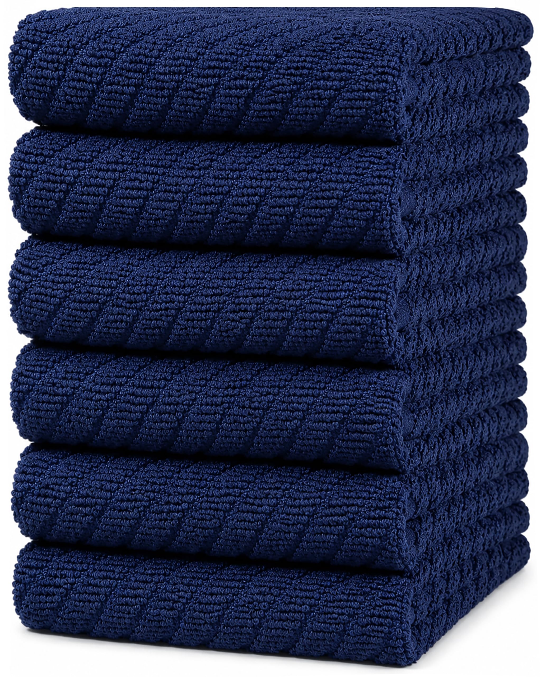 Paños de cocina de alta calidad (16 x 25 pulgadas, paquete de 6) | Toallas de mano grandes de algodón | Paños de cocina | Paños de cocina | Diseño de tejido diagonal | Juego de paños de cocina