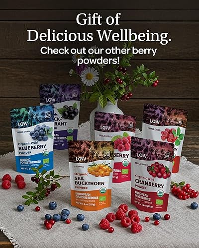 Miniatura 7 de Wild Organic - Polvo de arándano liofilizado orgánico, 6 onzas, suministro de 35 días, de bosques nórdicos, crudo, sin azúcar añadido