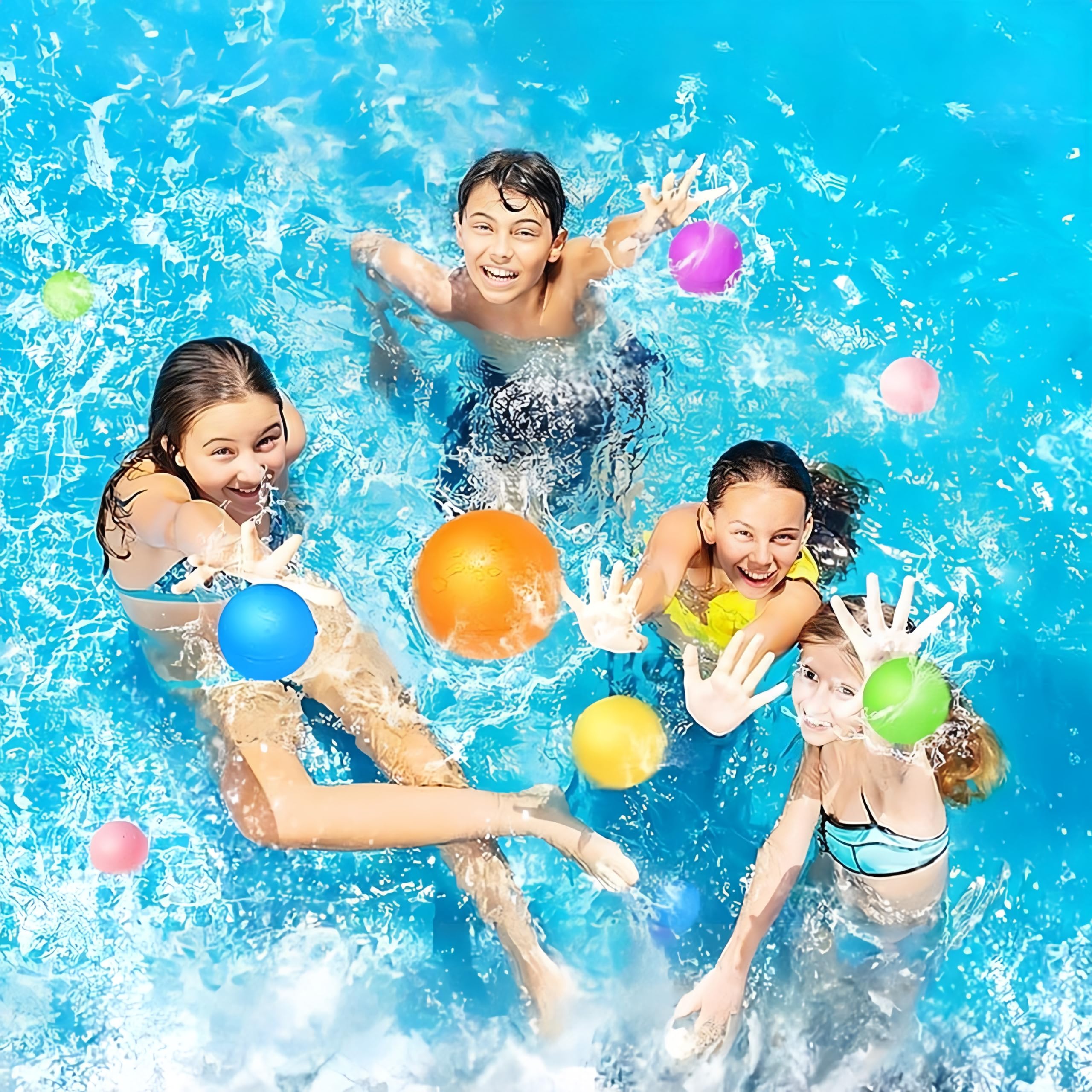 6PCS Globos de Agua Reutilizables & 1 Meshbag, Globos de Agua Magnéticos para Juguetes de Agua, Regalo de Verano para los Niños