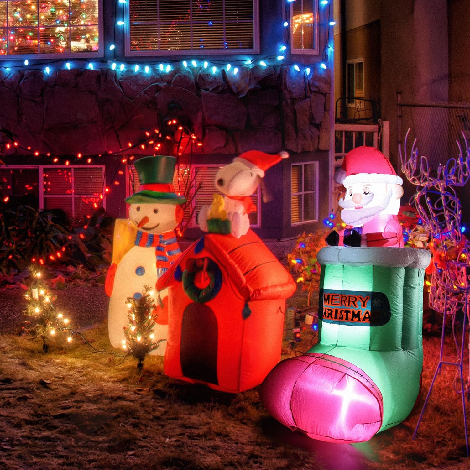 Primo Lines 6ft Christmas Inflatable Santa Claus – Outdoor Decorations with Built-in LEDs, Blow-Up Santa for Yard Decorations, Xmas Decorations for Indoor, Garden, Lawn, Winter Decor - Image 3