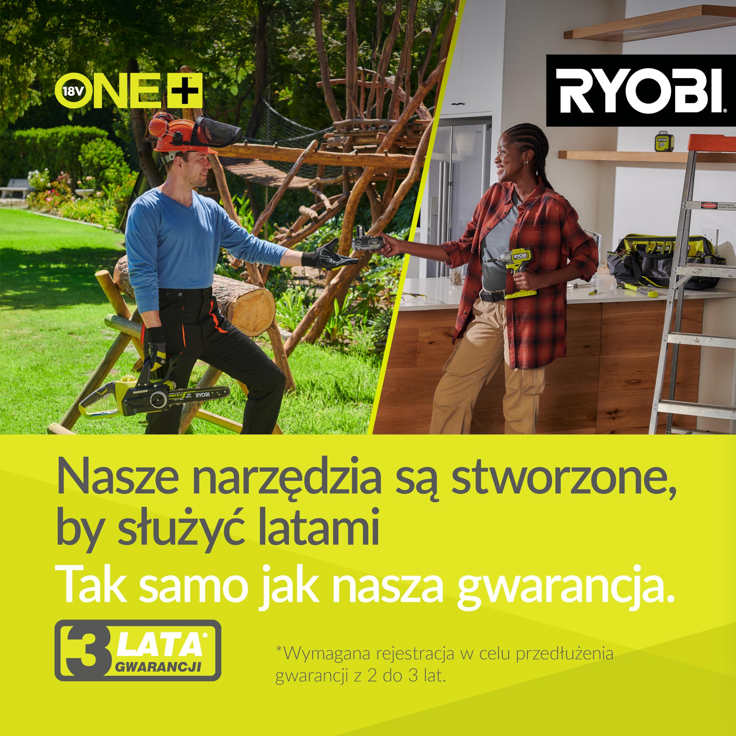 Ryobi Wiertarko-Wkrętarka Udarowa 18 V, R18PD2-242S, Moment Obrotowy 40 Nm, 2 Biegi 0-400/0-1350 obr/min., Max Liczba Udarów 21600/min, Bezkluczykowy Uchwyt Wiertarski 10 mm, Wbudowana Lampka LED