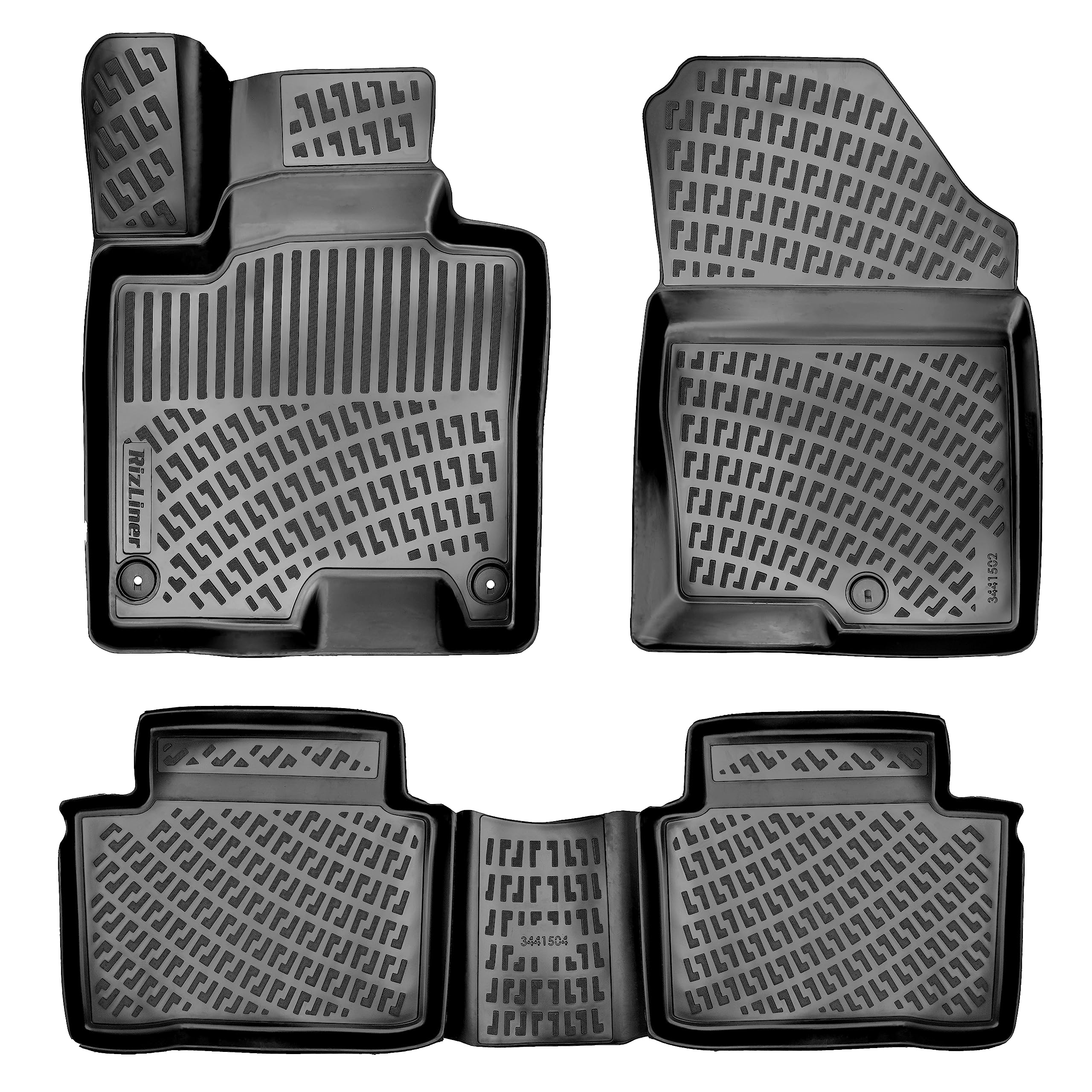 RizLiner Hyundai Ioniq 5 Unmovable Console 2022-2026 (No Movable Console) Floor Mats 3D Custom Fit Rubber Car Mats All Weather Laser Measured Floor Liners Heavy Duty Waterproof (Front & Rear) — view 66