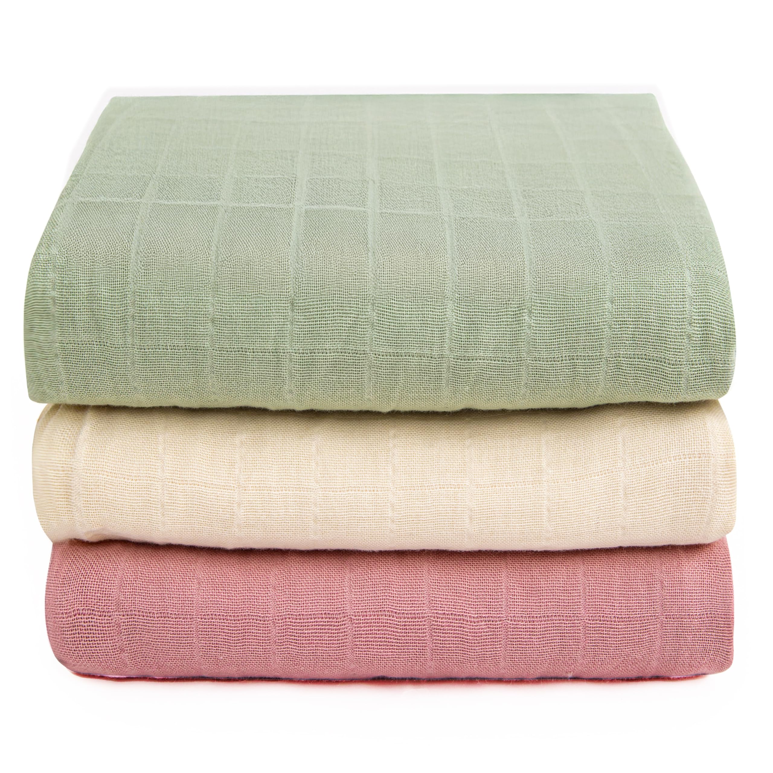 Mantas de muselina, 100 % algodón orgánico, 119 x 119 cm, mantas para recién nacidos, manta perfecta para envolver, lactancia y acurrucarse (rosa | colores lisos)