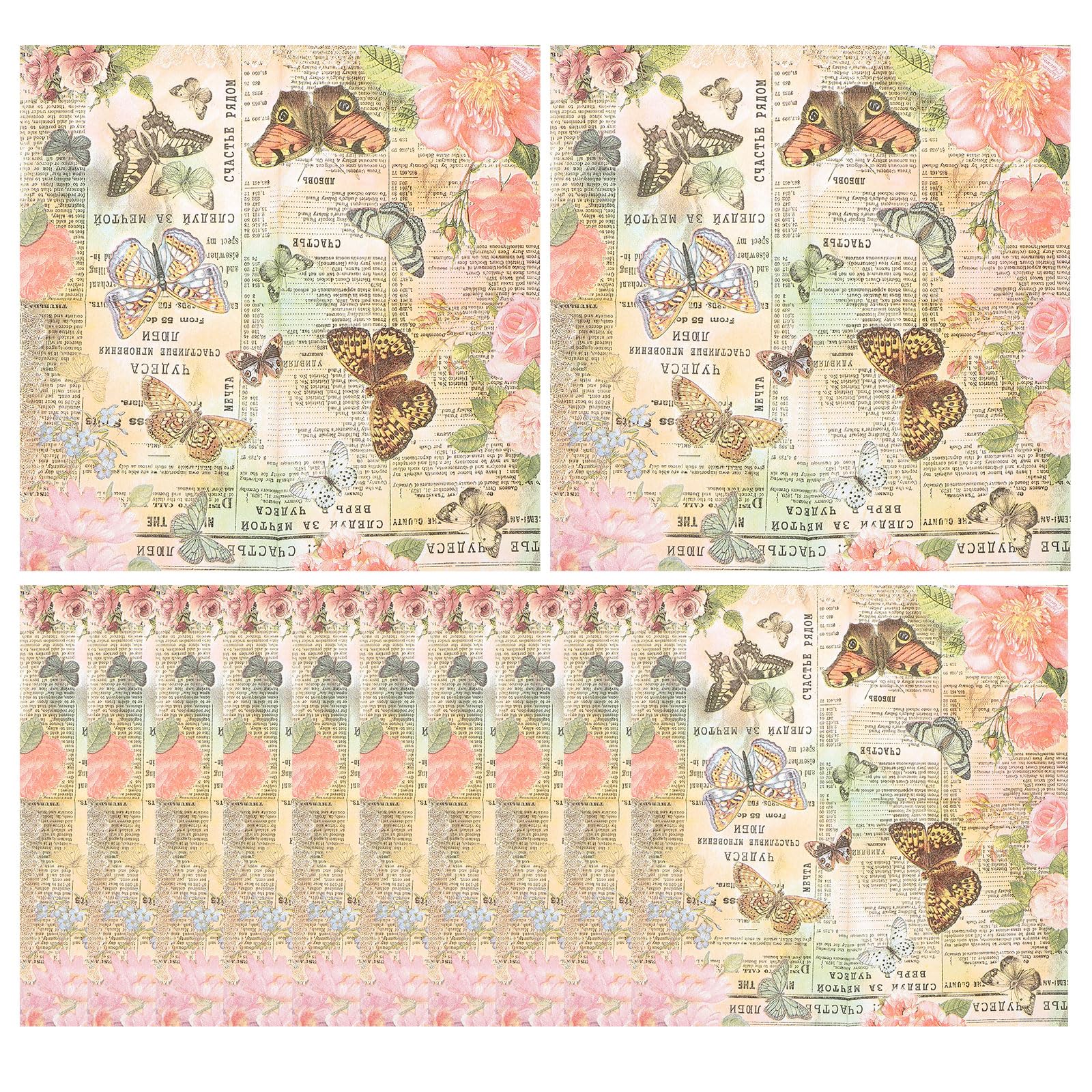 Servilletas decorativas de mariposas con 20 hojas de pulpa de madera para cumpleaños 8