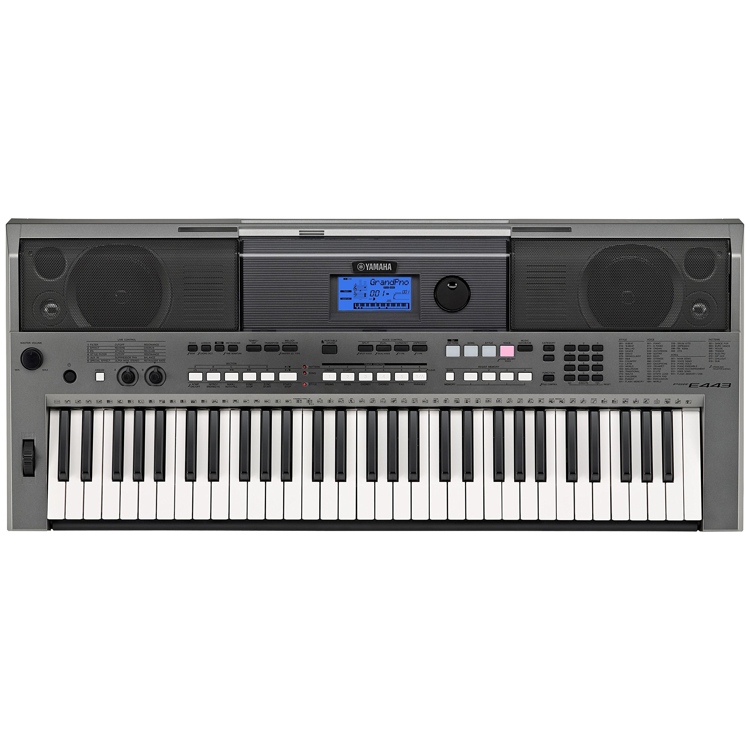 Yamaha PSR-E443 61-Key Touch Response Keyboard with 731 Natural