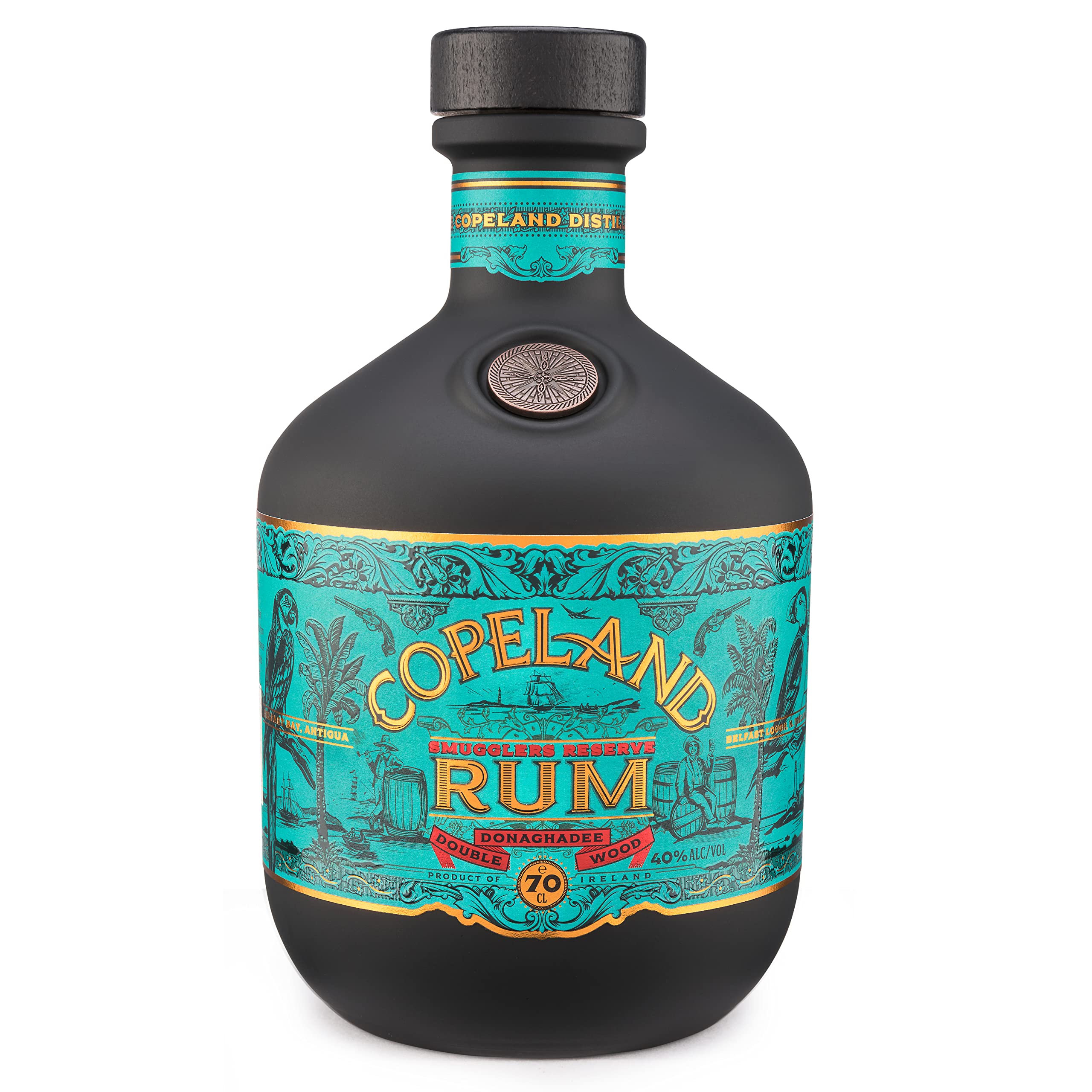 Copeland Smugglers Reserve Rum 70cl | Double Wood Caribbean Rum | 40% ABV Premium Dark Rum from Donaghadee, Ireland
