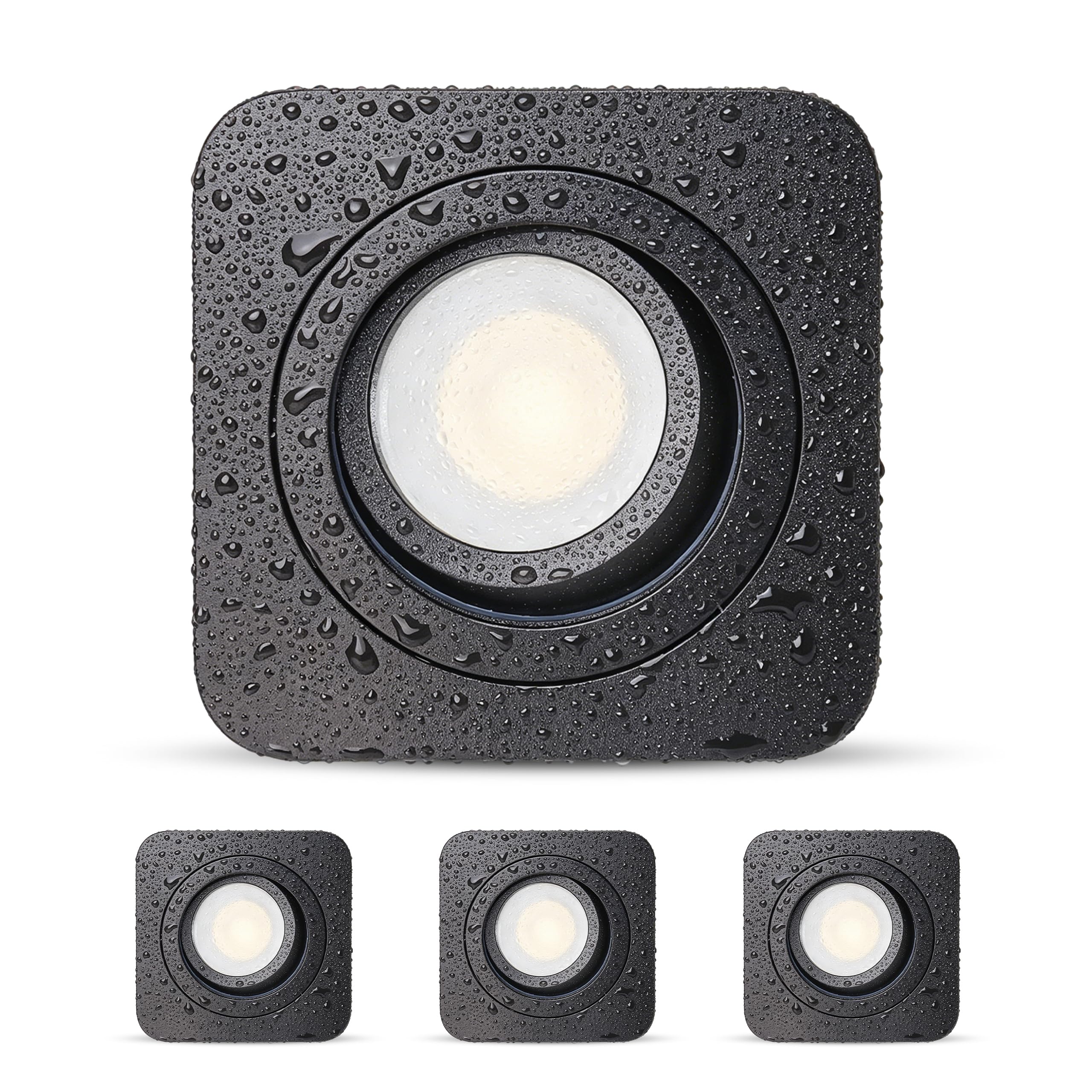 3er Einbaustrahler LED Dimmbar Deckenpots IP65, 5W 550lm Einbauspots 230V Modul, 3000K/ 4000K/ 6500K für Bad Flur, CRI90+ Ø78mm