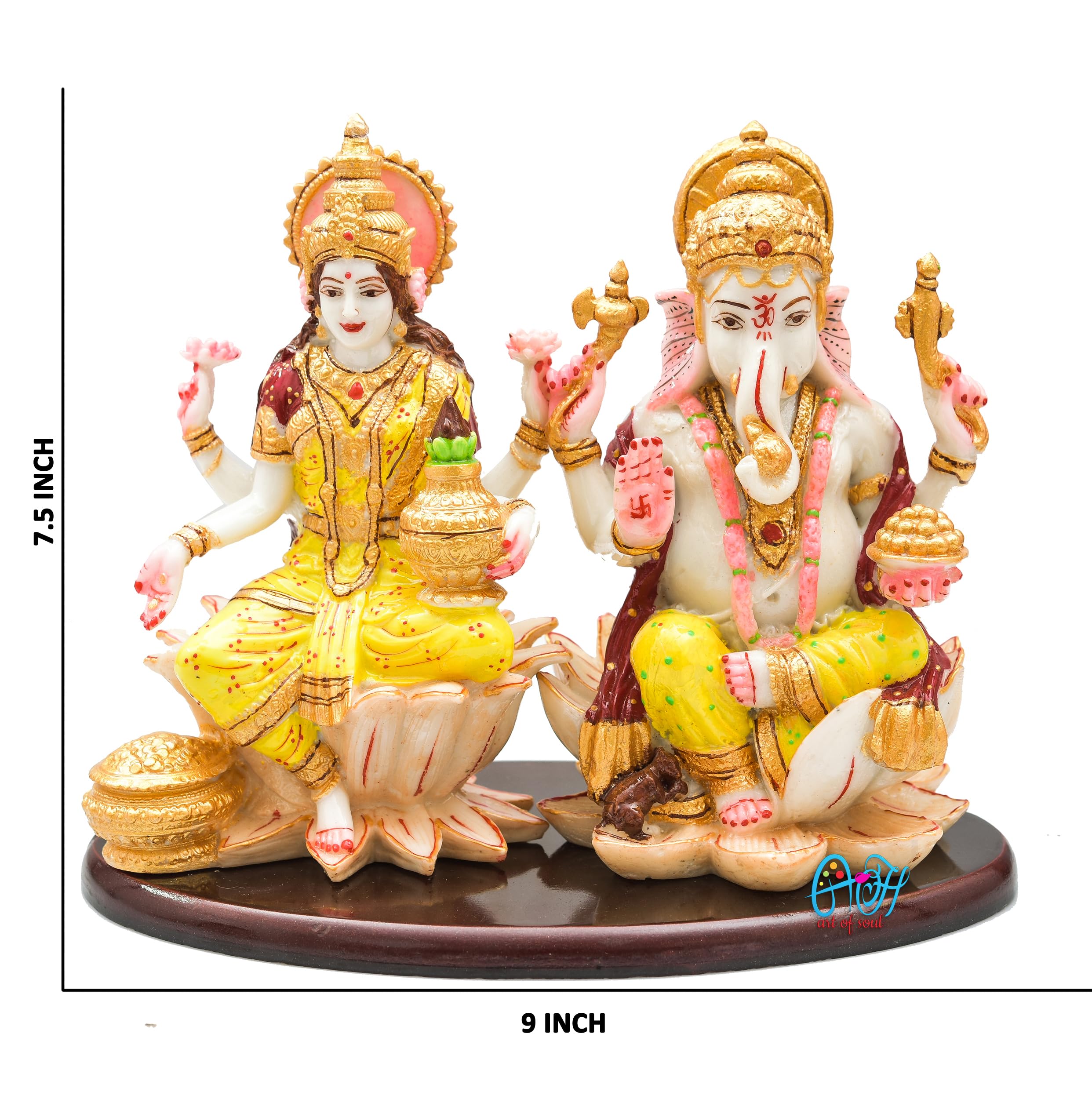 Archna Handicraft Polyresin Ganesh Ji Laxmi Ji Idol Murti for Pooja Room Laxmi Ganesh Murti for Home Temple Pooja Room Decoration Figurine Sculpture (Size :: 7 x 9 Inch) - Image 3 thumbnail