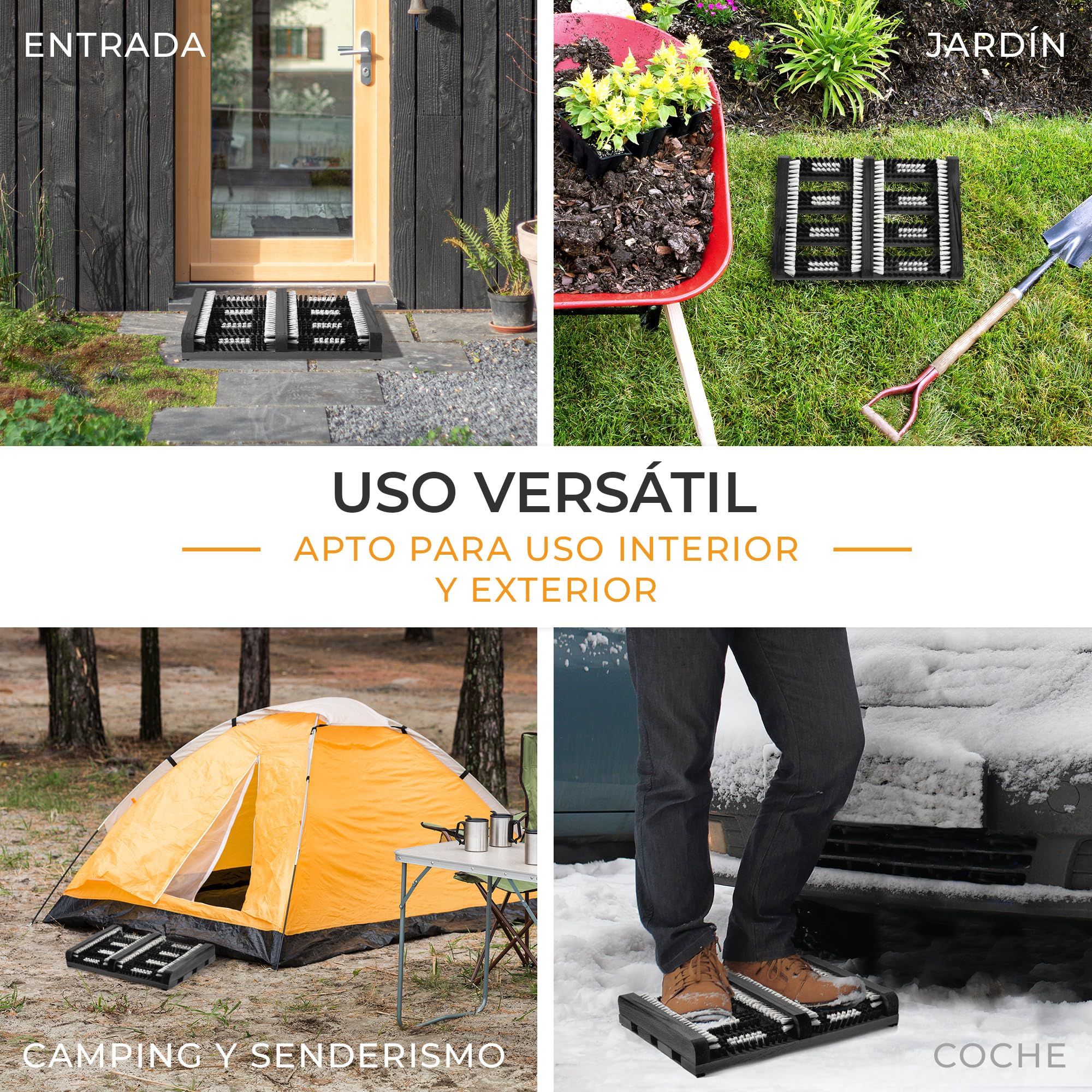 Limpiador Zapatillas con Alfombrilla Antideslizante y Cepillos Fuertes|Ideal Cepillo Zapatos para Exterior e Interior con Listones Laterales y Diseño Duradero|Limpia Zapatos Juego de 1,Gris