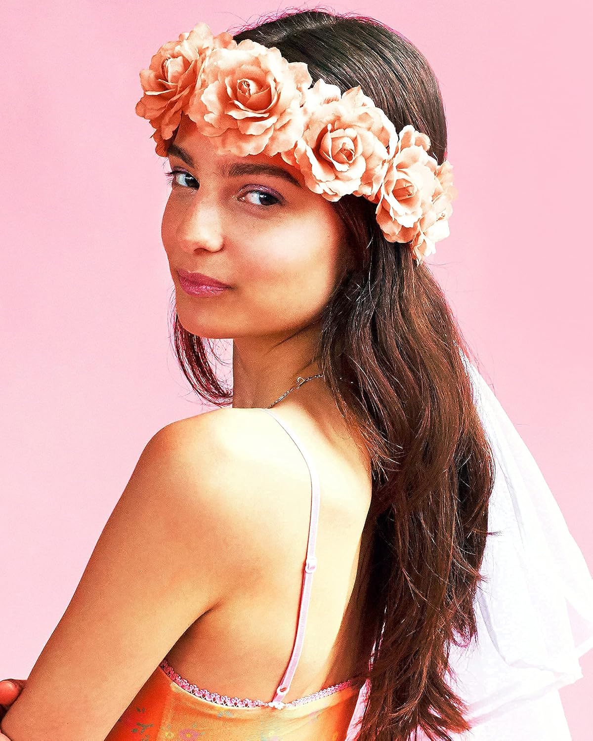 Miniatura 7 de xo, Fetti Velo de decoración de despedida de soltera Velo de flores de oro rosa Corona de despedida de soltera Regalo de novia + decoraciones de