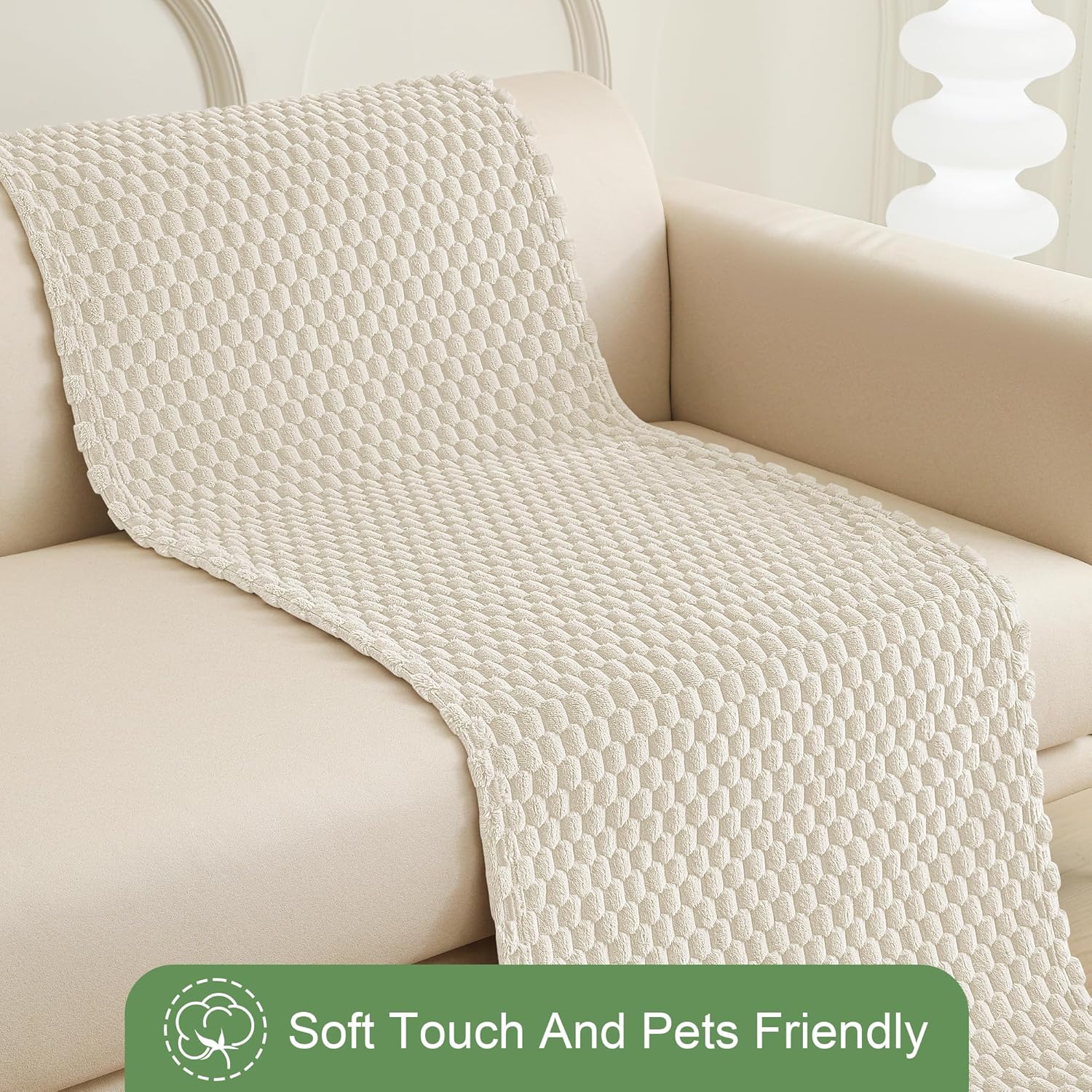 Foxdecor Dog Couch Cover Protector, Sofa Covers for Pets Washable, Non Slip Pet Couch Cover, Furniture Covers for Pets, Dog Cover for Couch. (White, 28"x94")