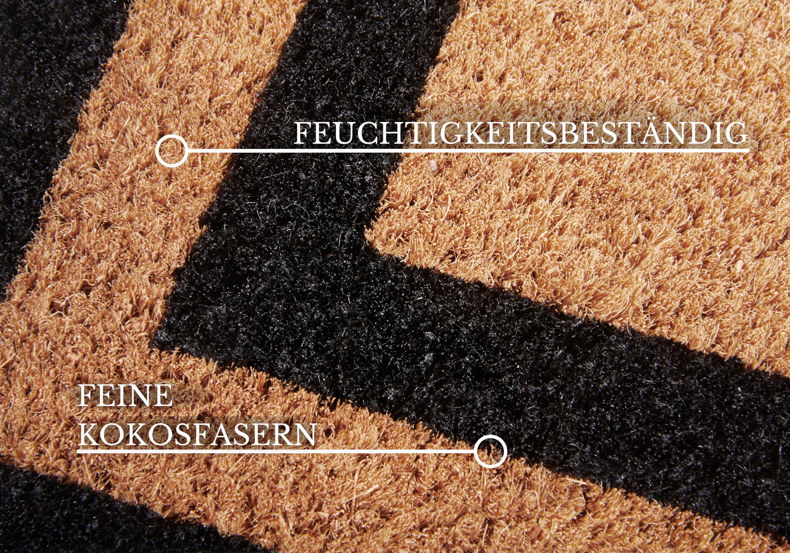 Villeroy & Boch 1856 Kokos Fußmatte für Innen und geschützen Außenbereich - rutschfeste Schmutzfangmatte Natur, Kokosmatte Outdoor Rahmen, Wetterfest für Flur, Terrasse, Eingangsbereich - 50x80cm