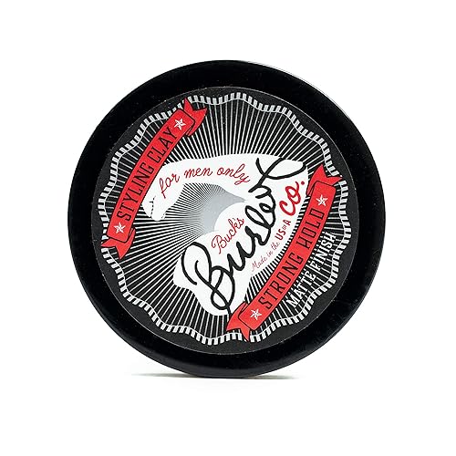 Bucks Burley Crema para el cabello de los hombres fuerte agarre que forma suero sándalo - 3 oz