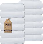 Canadian Linen Everest Ensemble de serviettes de poche de luxe de l'hôtel blanc, 16- paquet de 6 500 GSM, Soft Absorbant léger rapide Serviette sèche enveloppe de cheveux pour salle de bain douche Guest Gym Sport Travel Spa Beach Pool
