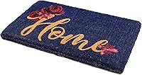 Vista 23 de Fab Habitat Felpudo extra grueso, tejido a mano, duradero, fibra de coco natural, entrada, puerta delantera, porche, patio, cursiva Hello azul