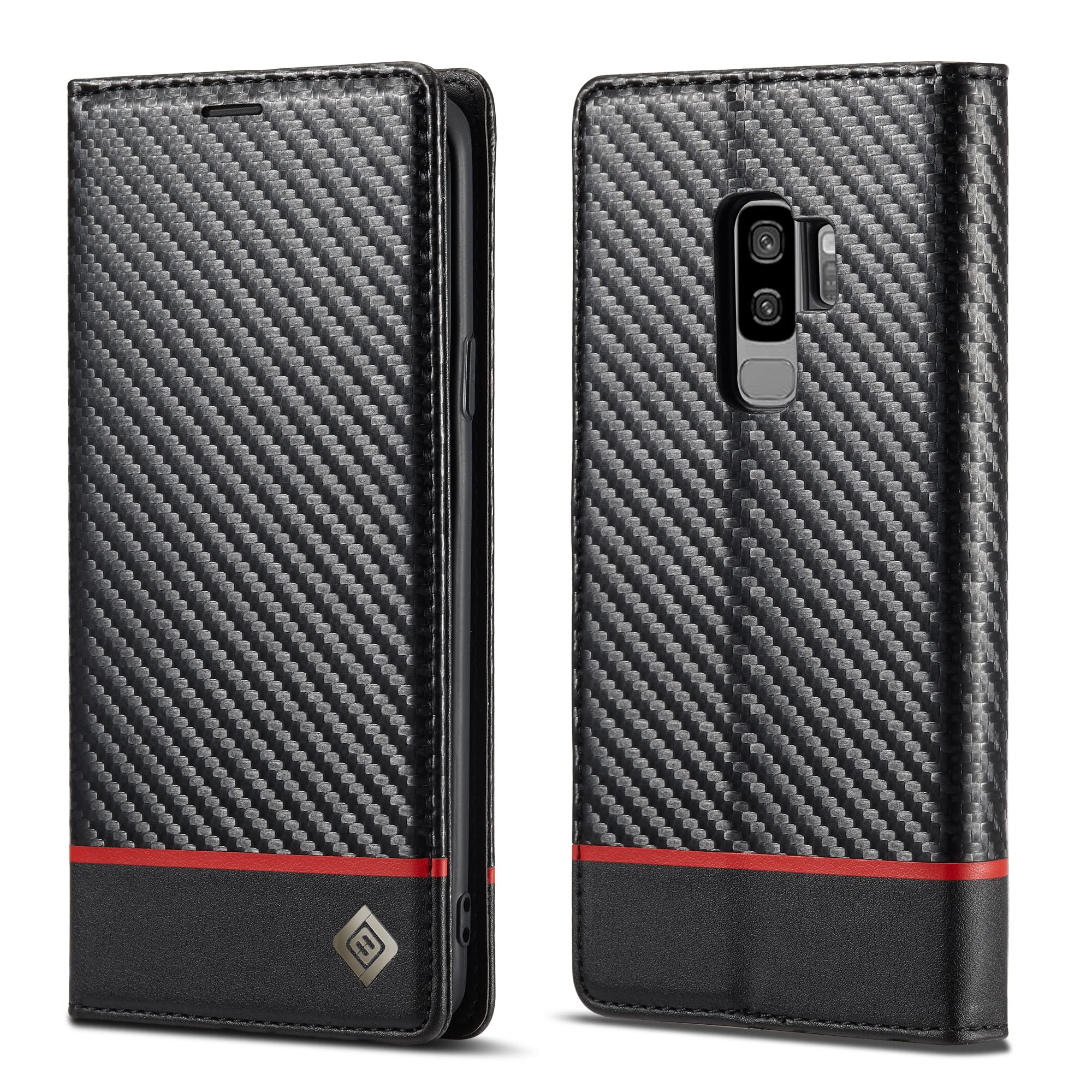 Ztofera Wallet Case For Samsung Galaxy S9 Plus Carbon Fiber