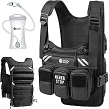 Sahara Sailor Tactical Running Vest, Hydration Backpack with 2L Water Bladder &amp; Holster, Adjustable Molle Training Vest for Men Women, High-Capacity Storage for Phone, Energy Gels, Outdoor Hiking