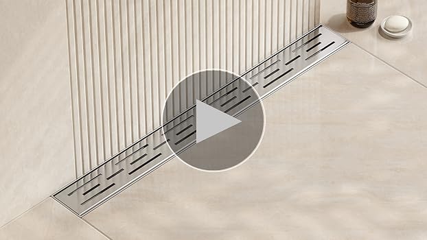 Neodrain 60 Inch Rectangular Linear Shower Drain with Brick