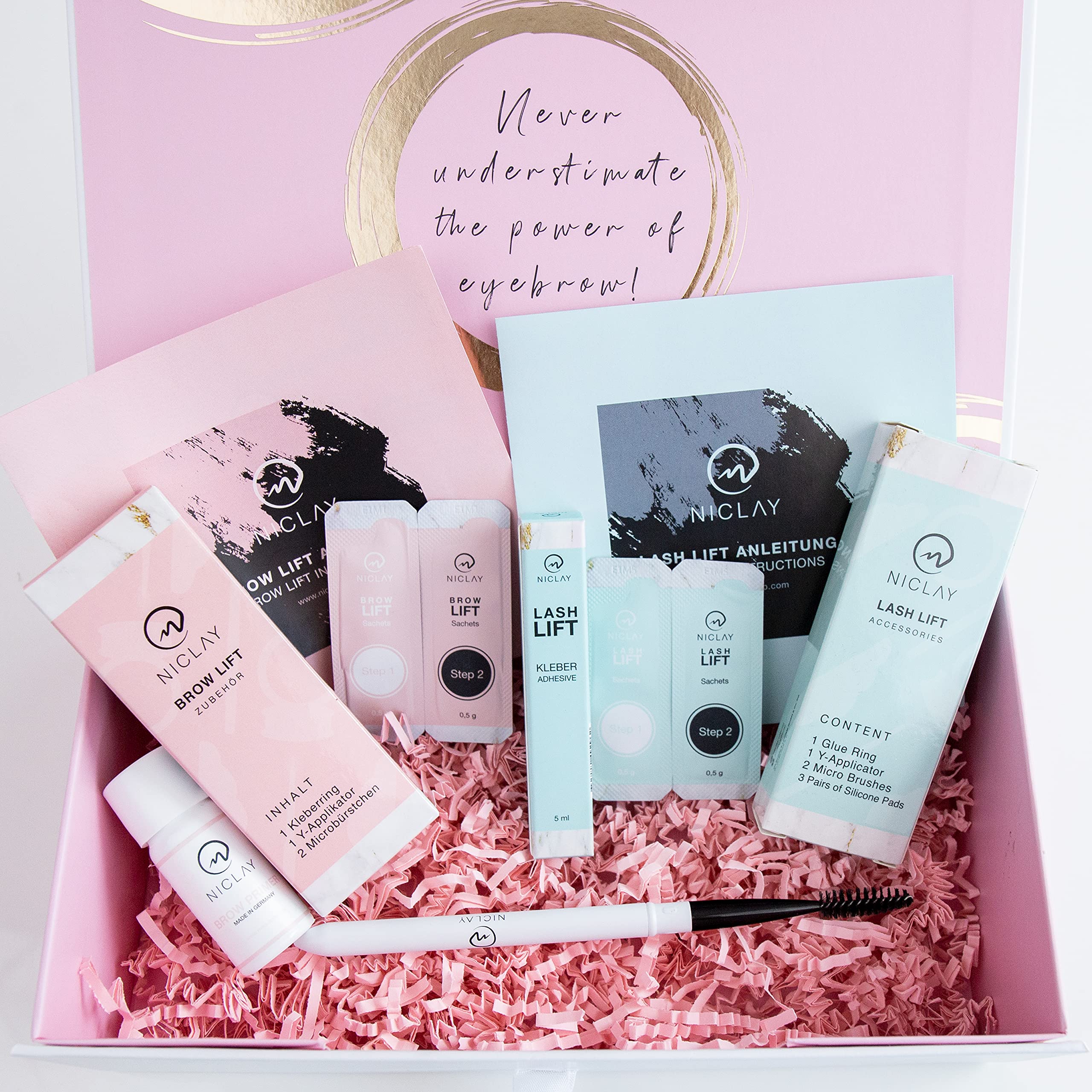 NICLAY Brow & Lash Lift Home Kit – Set lifting per ciglia e sopracciglia per casa, Lash & Brow Lift, lifting, laminazione, brows, sopracciglia e ciglia, set di laminazione per 1-2 applicazioni