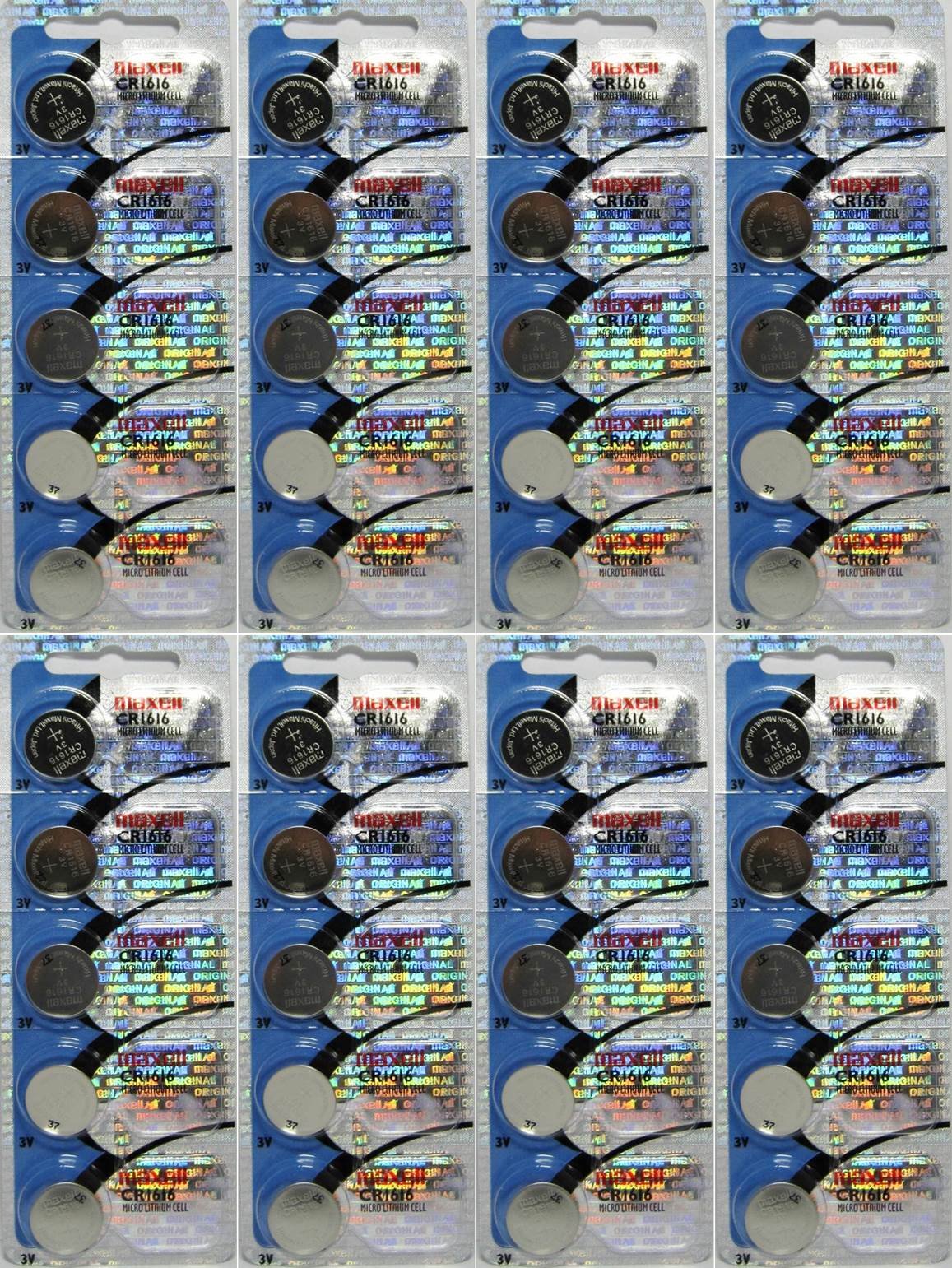 40 Authentic Maxell 1616 3V Lithium Batteries