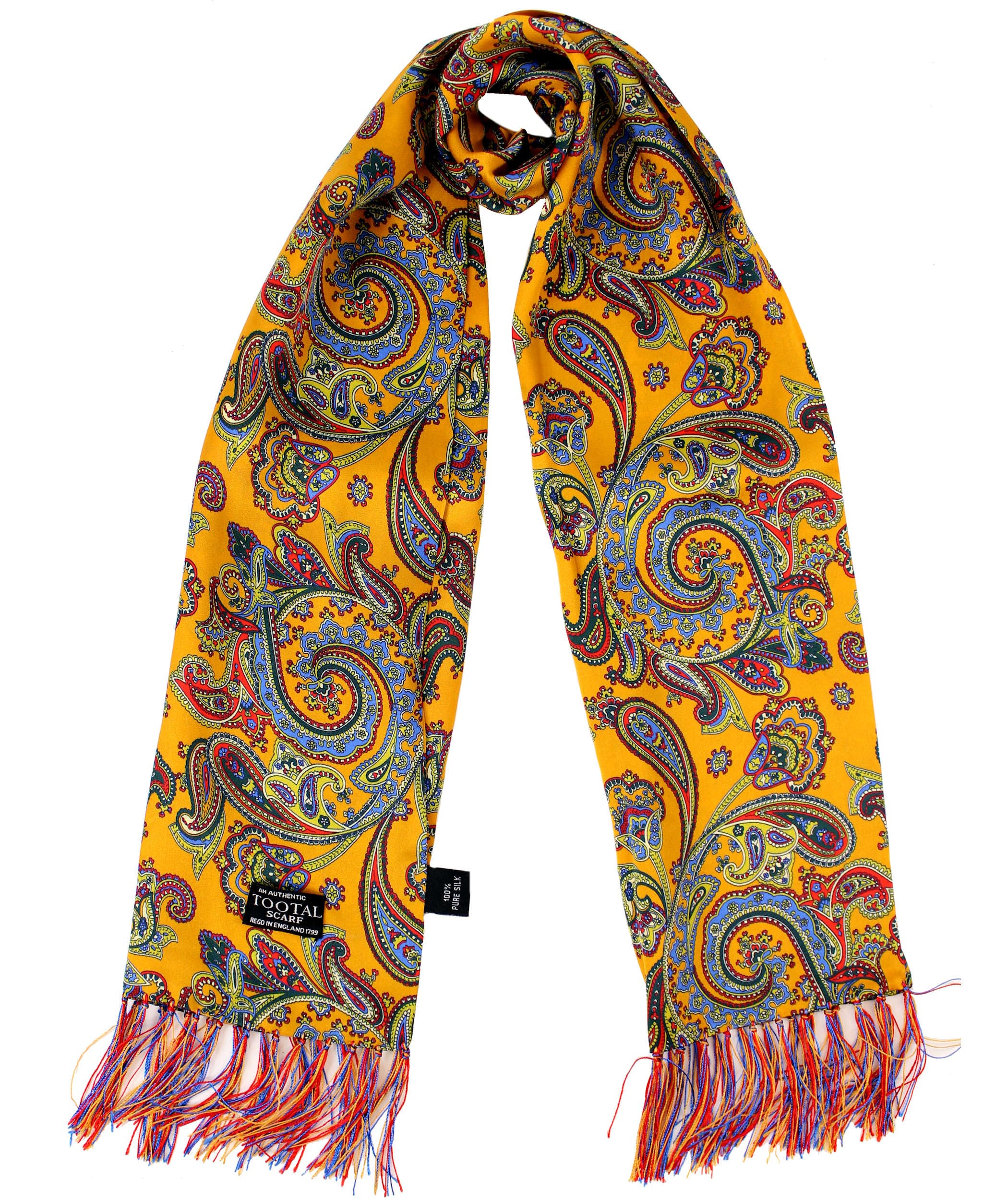 Tootal Mens Paisley Print Silk Scarf (Butterscotch, One Size)