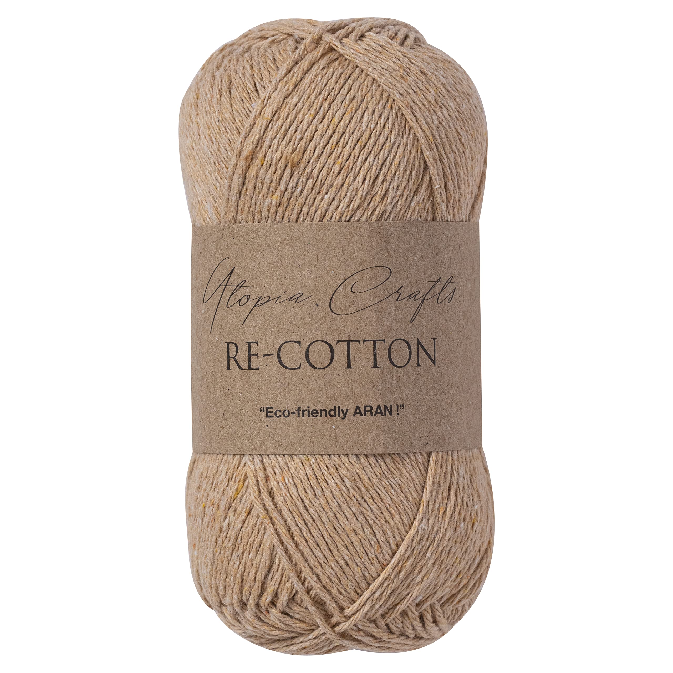 Utopia Crafts Re-Cotton Knitting Yarn, 100g (Light Taupe), 5060967569380