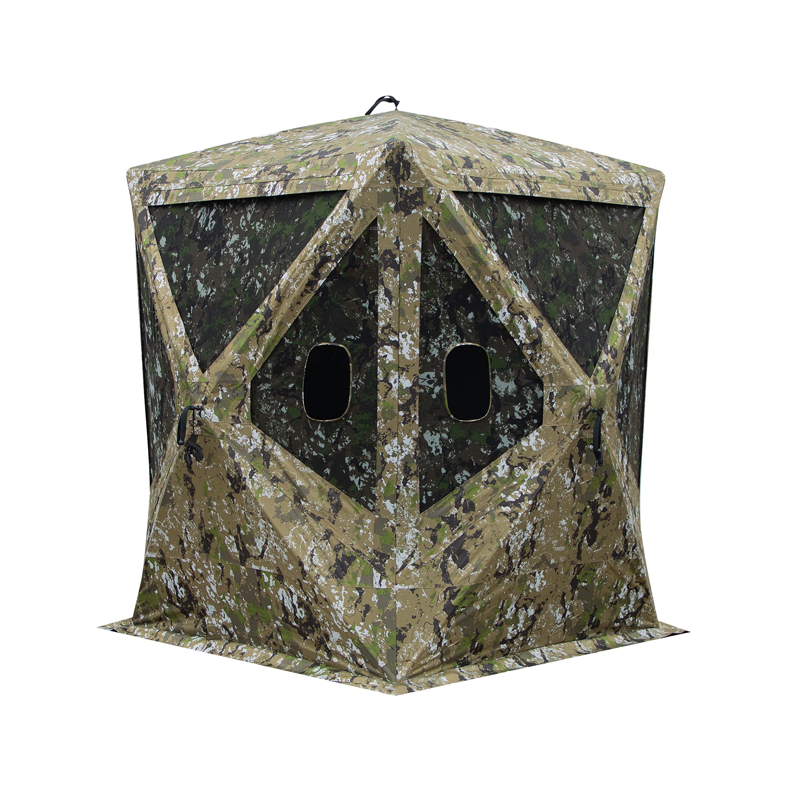Barronett BlindsBig Mike Portable Hunting Blnid, Tall Hub Blind, Shoot While Standing, Low Profile Windows, 2-Person, 80" x 75" x 75"