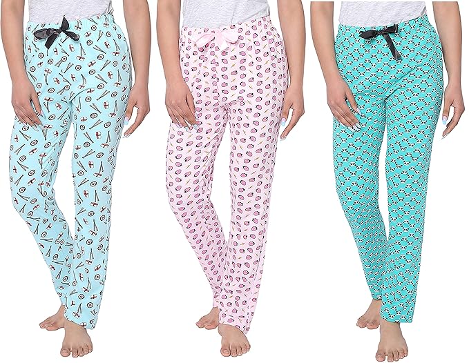 Women's Cotton Pyjamas & Lounge Pants(Pack of 3)