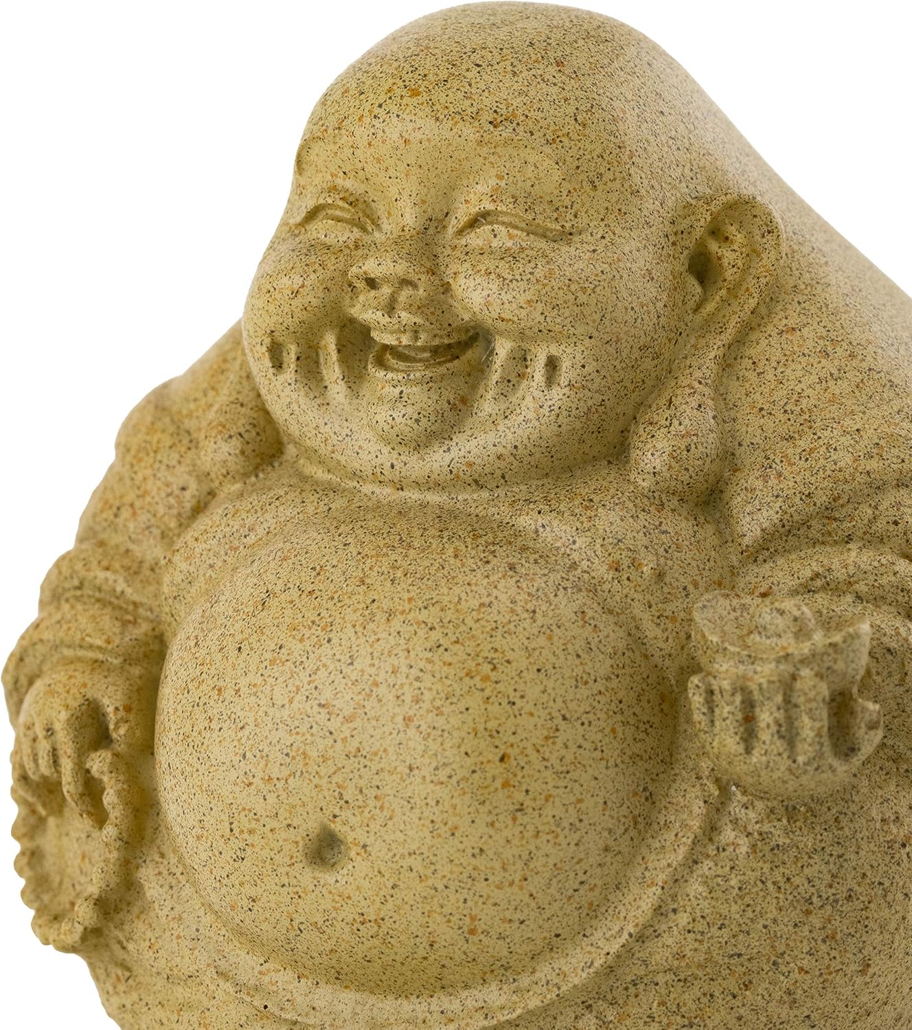 Top Collection Mini Happy Buddha Laughing Statue - Hand Painted Essence of Joy Big Belly Buddha in Sandstone Finish - 3.25Inch Collectible East Asian New Age Lucky Buddha Figurine