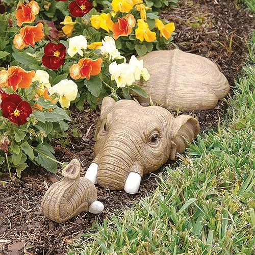 Miniatura 7 de Design Toscano NG34904 En para una escultura de césped de elefante de natación, 28 "Wx8.5 Dx3.5 H, multicolor