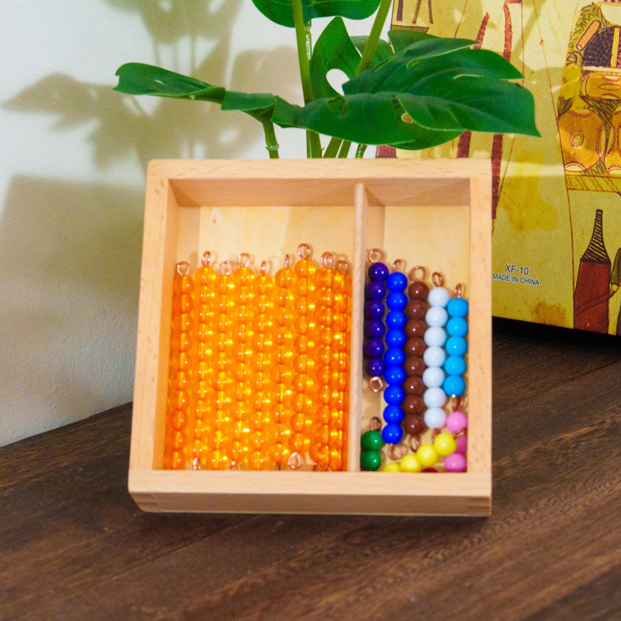 Montessori materiały matematyczne – drewniana zabawka edukacyjna do liczb i liczb, przedszkola i szkoły podstawowej, szkoły domowej i klasy od 3 lat (koraliki Montessori na tablicę