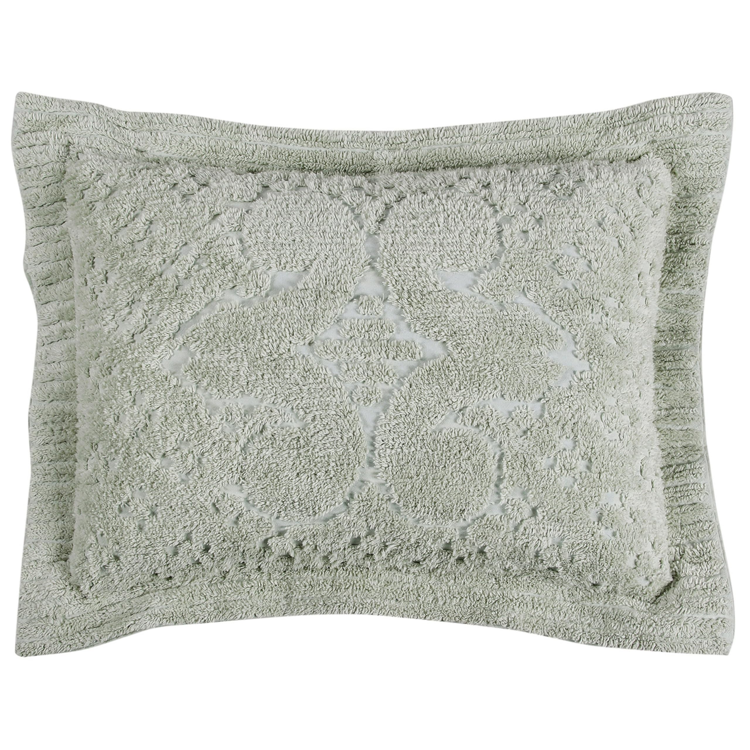 Better Trends Sage Standard Sham 100% Cotton Chenille Bedspread Sham, Soft and Cozy Tufted Tumble Dry (21x27 Std Sham) Ashton Collection