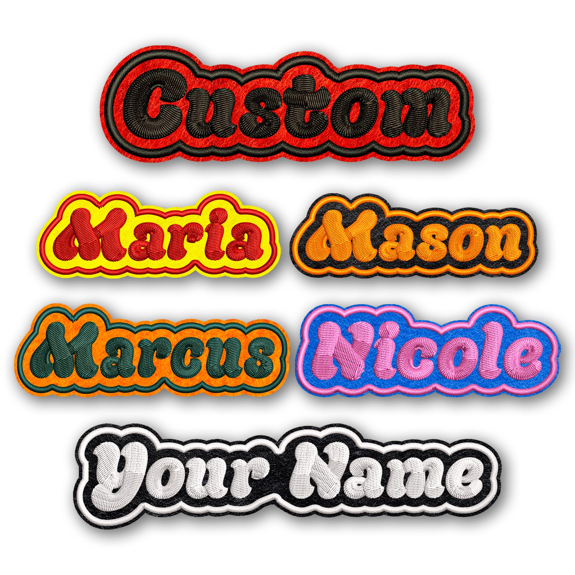 Customized Embroidered Name Patches, Personalized Name Patch Embroidered, Custom Patch Iron on, Sew on, Hook and Loop, Name Tags, Custom Text Patch,