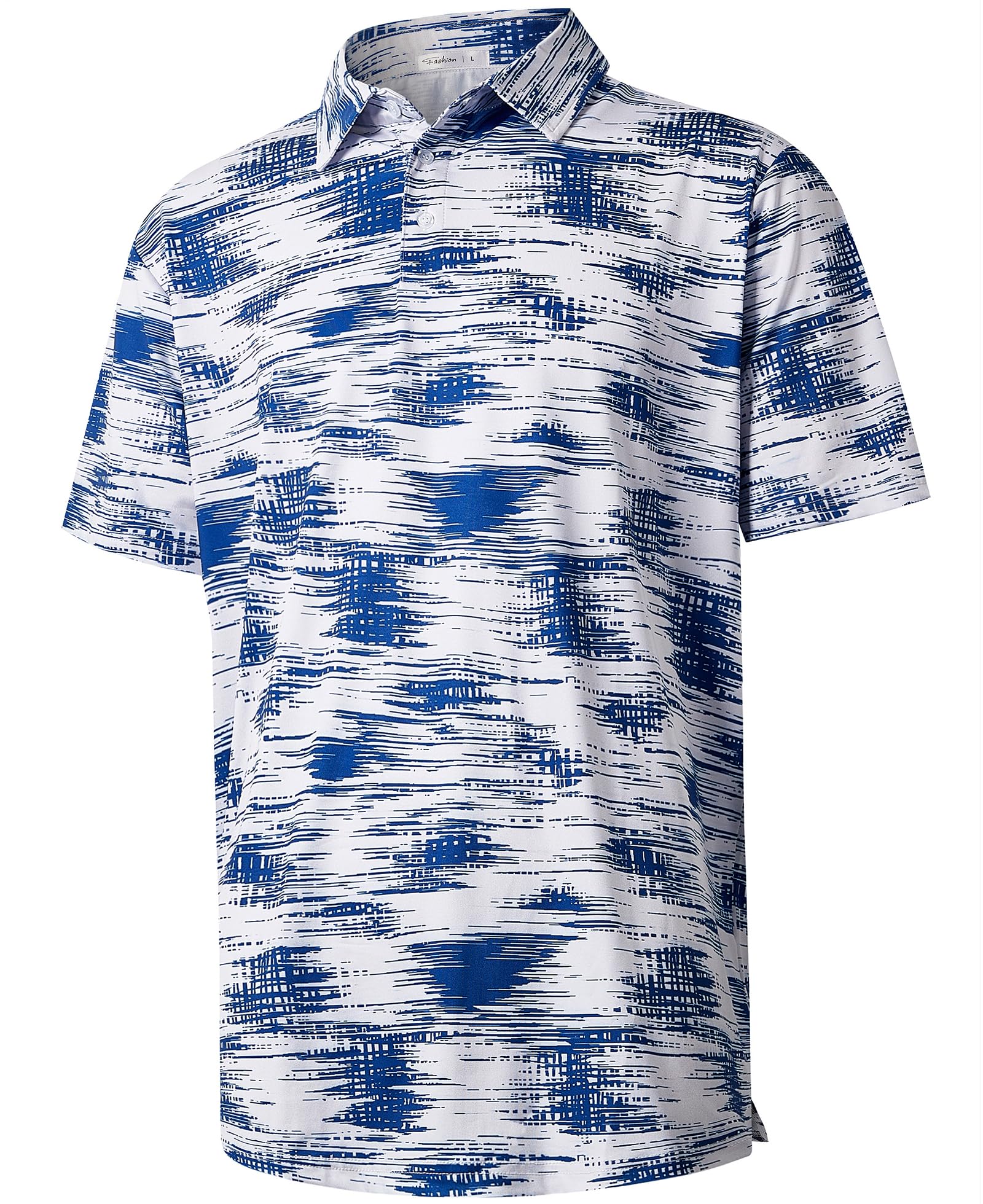 Polo Shirts for Men Moisture Wicking Quick-Dry 4 Way Stretch Golf Shirts Casual Print Colorful Mens Polo Shirts Short Sleeve…