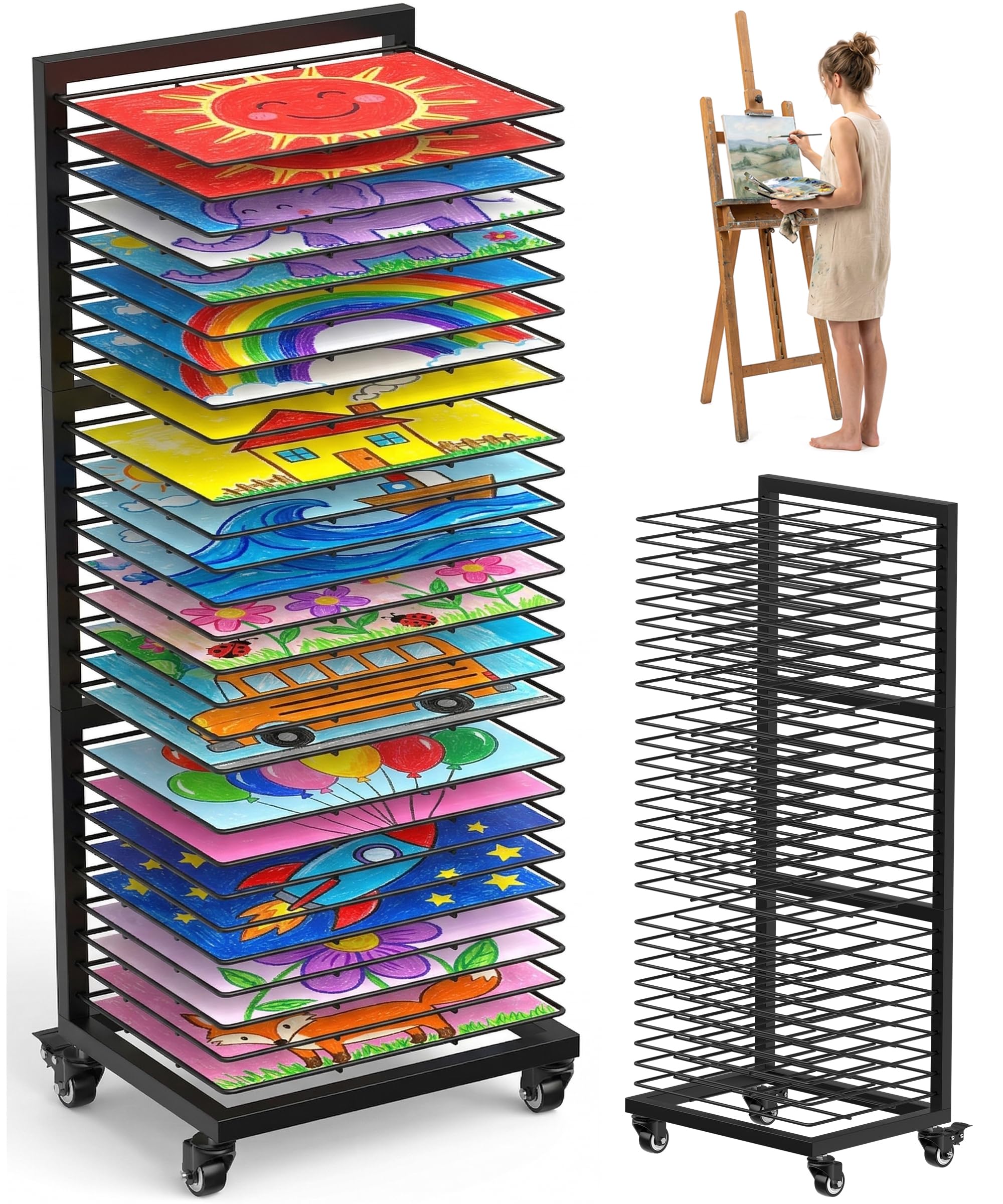 Amazon.com: BERPET Art Drying Rack for Classroom, Painting Drying