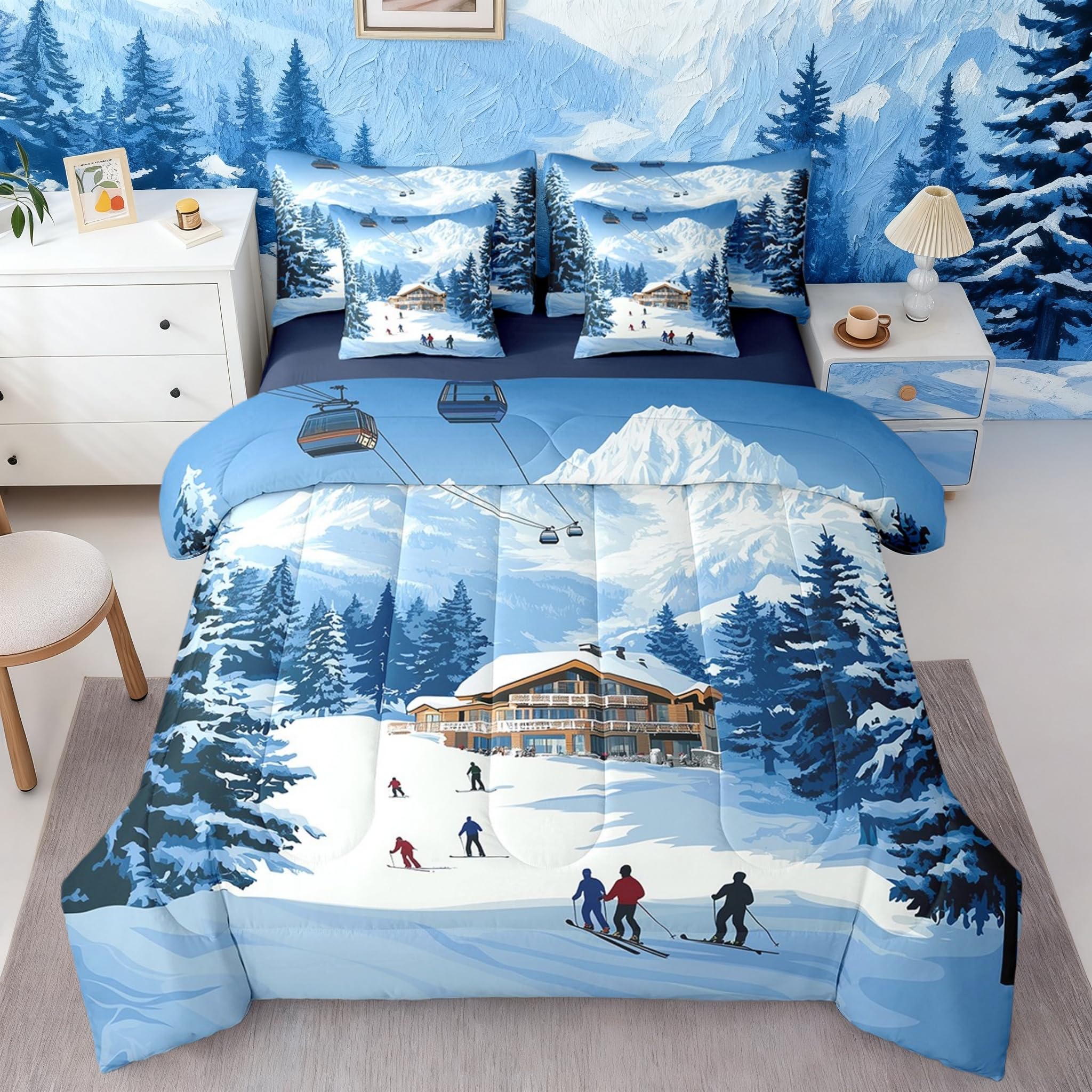 Taies d'oreiller et housse de couette grand lit pour fan de glisse