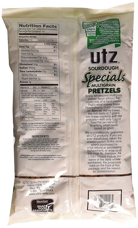 Utz Sourdough Specials Multigrain Pretzels, 14 Ounce