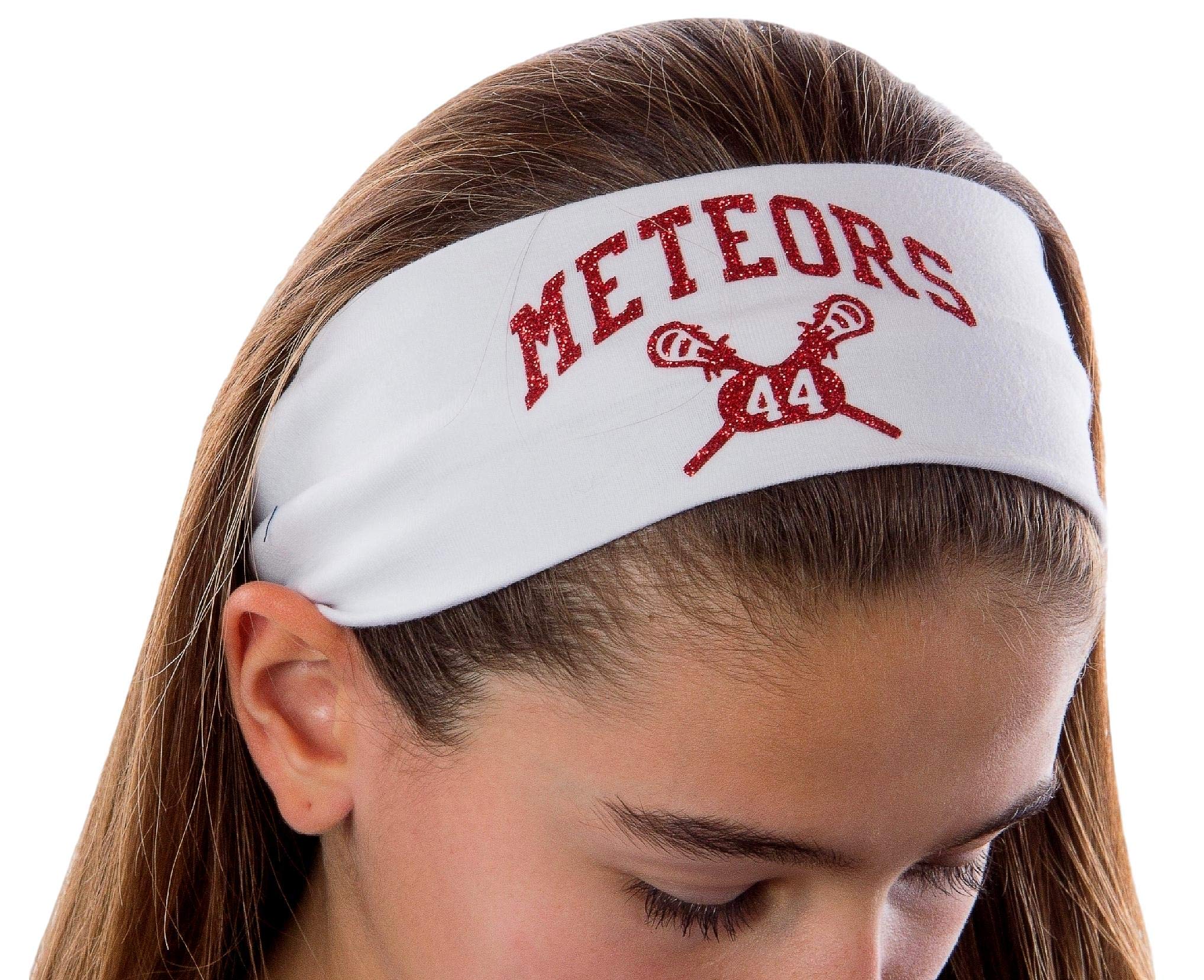 Design Your Own Personalized LACROSSE Cotton Stretch Headband with GLITTER Text And CUSTOM Name-image-25