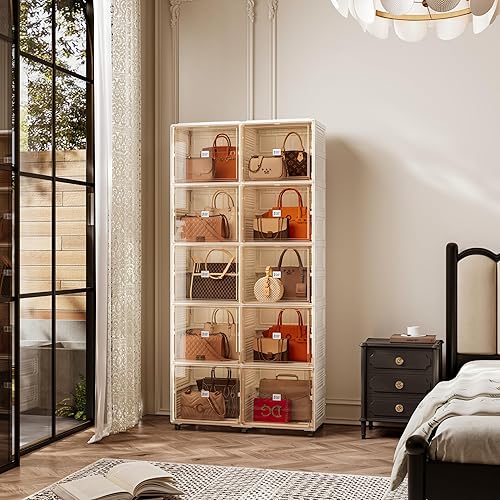 Miniatura 5 de Mayi Box Organizador de almacenamiento de 8 cubos para armario, organizador de almacenamiento de bolsos, almacenamiento de zapatos y botas con