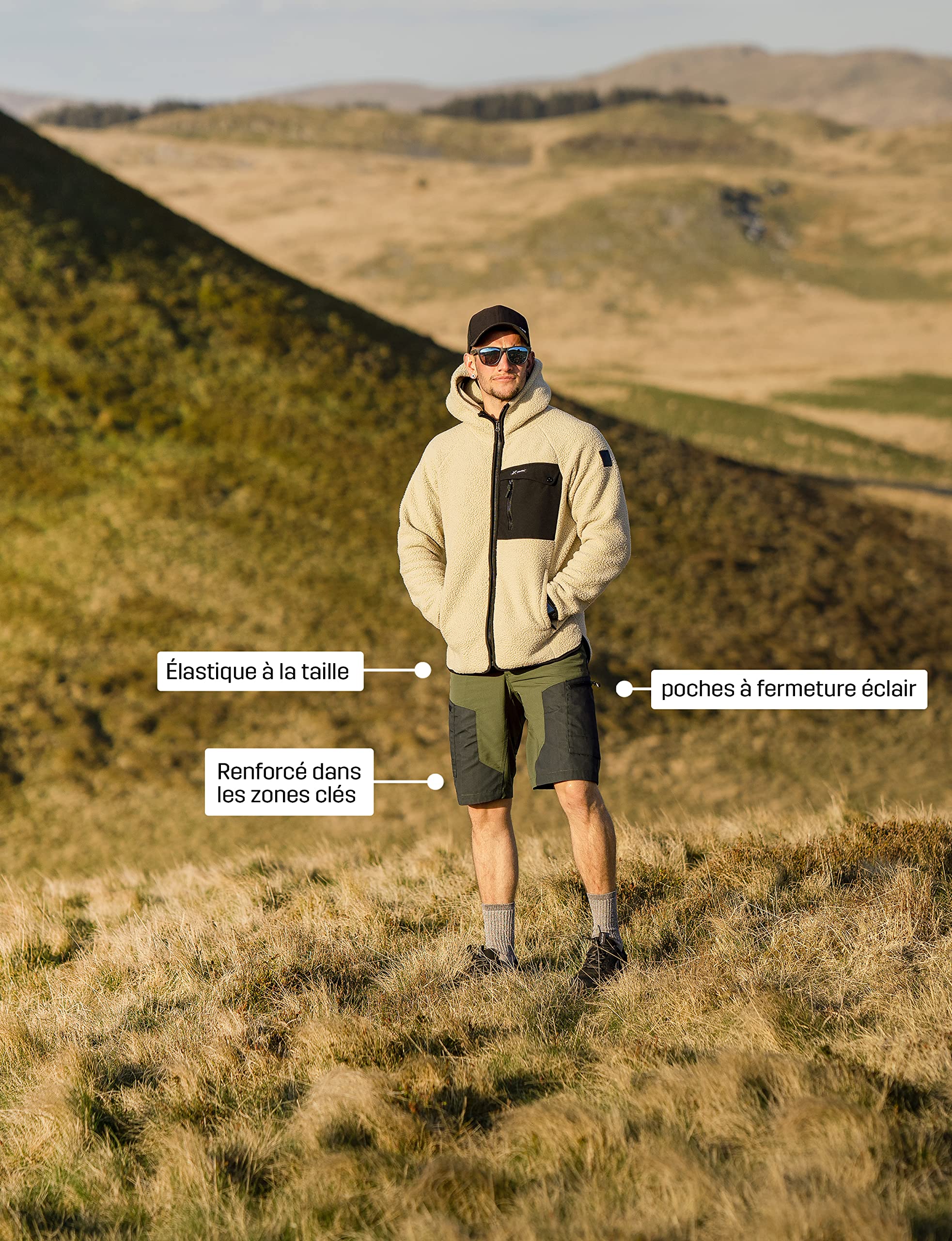 RevolutionRace Homme RVRC GP Shorts Short Durable Marche Randonnée Camping Plein air