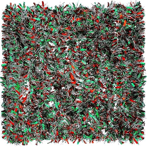 Guirnalda de oropel de Navidad de 39.4 pies, guirnalda metálica con torsión, guirnalda colgante brillante para árbol de Navidad, suministros de